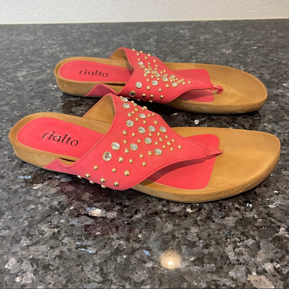 Rialto Carey hot pink embellished sandals